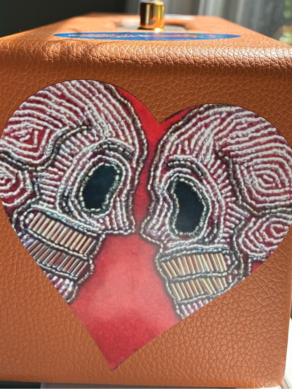 Skull Hearts Sticker Eternal Love Embroidery Print Seed Beaded Art Patch on Red